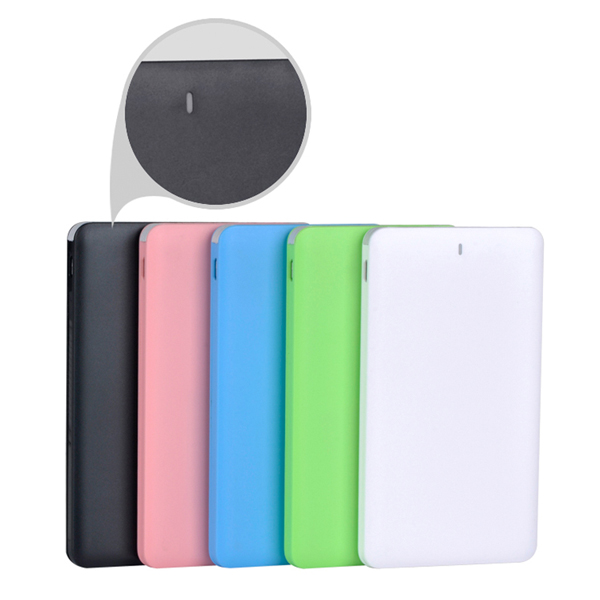 W0409 which 4000mAh Card Power Bank Smooth Surface 4 Colors built-in Android Cable